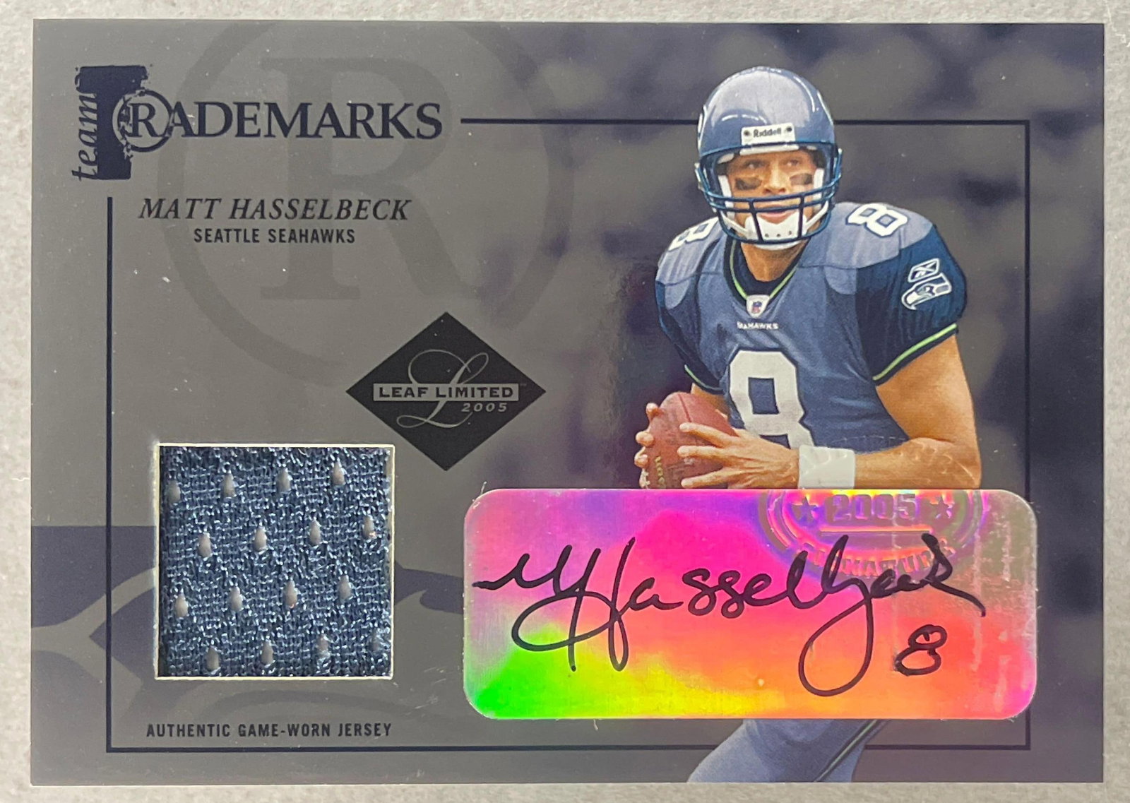 2005 Leaf Limited Trademarks Auto Jersey Matt Hasselbeck 16/25: Auto Jersey Matt Hasselbeck 16/25