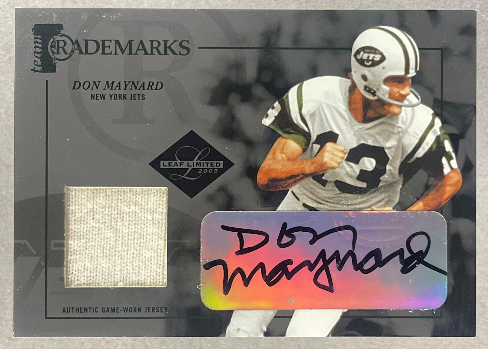 2005 Leaf Limited Trademarks Auto Jersey Don Maynard 6/50: Auto Jersey Don Maynard 6/50