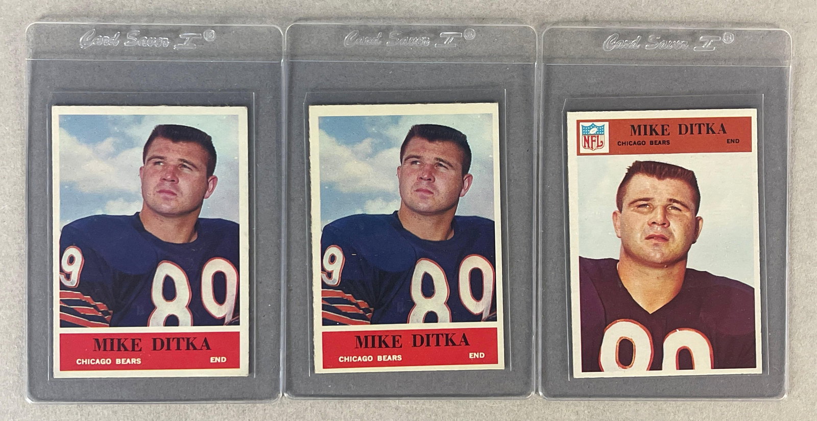 3 - 1964 and 66 Philadelphia Mike Ditka Cards: 2 - 1964 Philadelphia #17 VGEX, EXMT, 1966 Philadelphia #32 EXMT - NM
