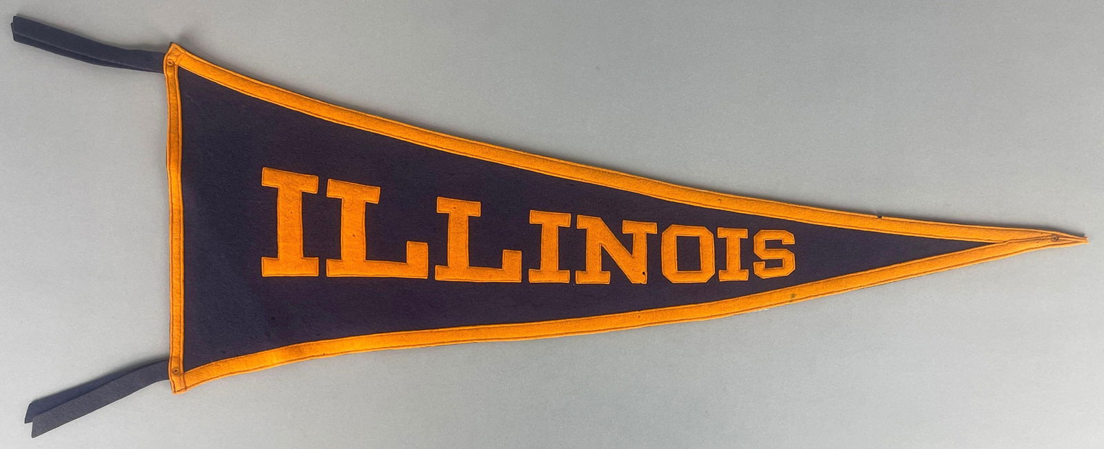 University of Illinois Felt Pennant: University of Illinois Felt Pennant, Measures 38 3/4 Inches with 5 Inch Ribbons