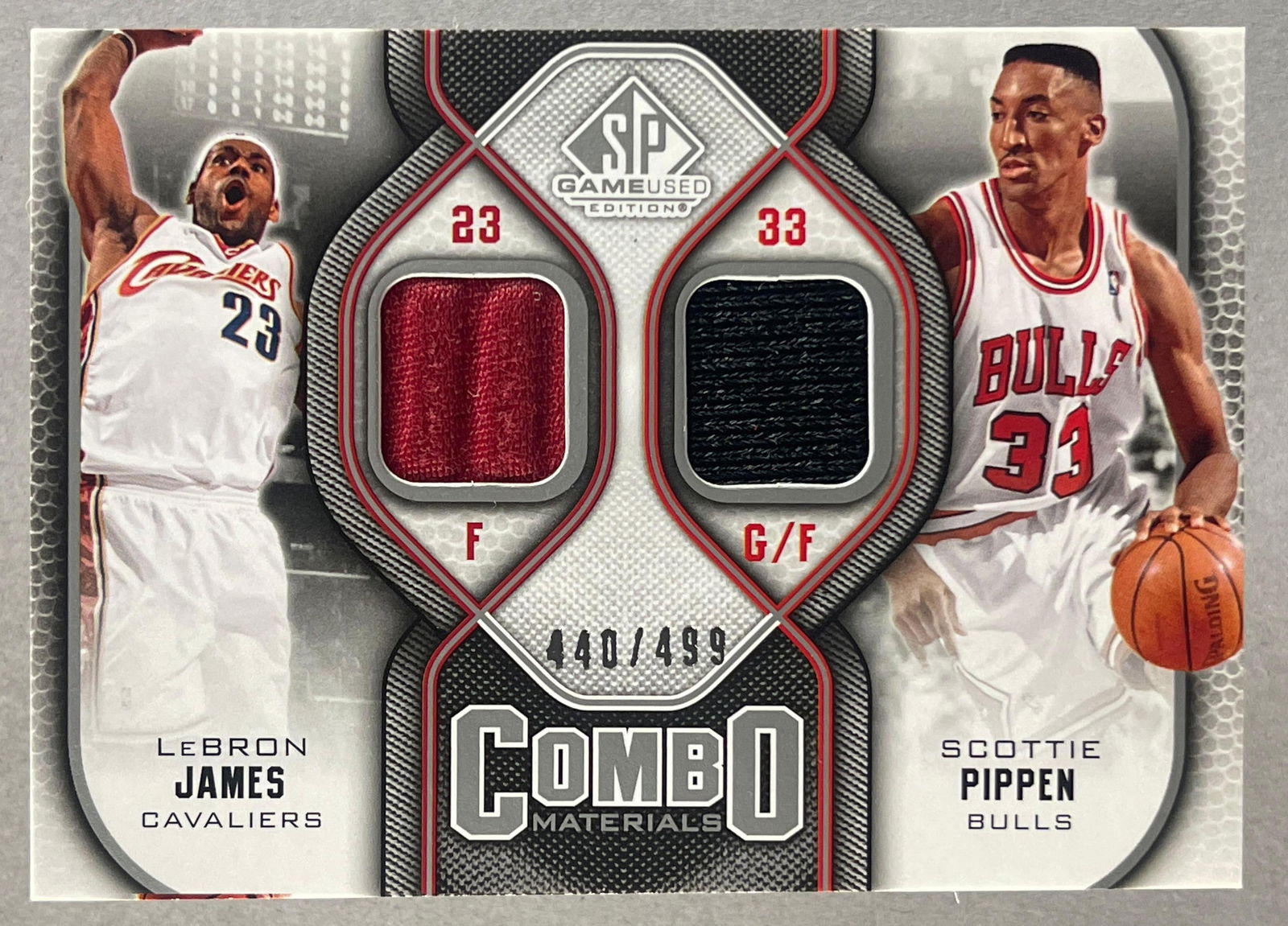2009 SP Game Used Combo Materials LeBron James and Scottie Pippen Jerseys 440/499 (1 of 2)