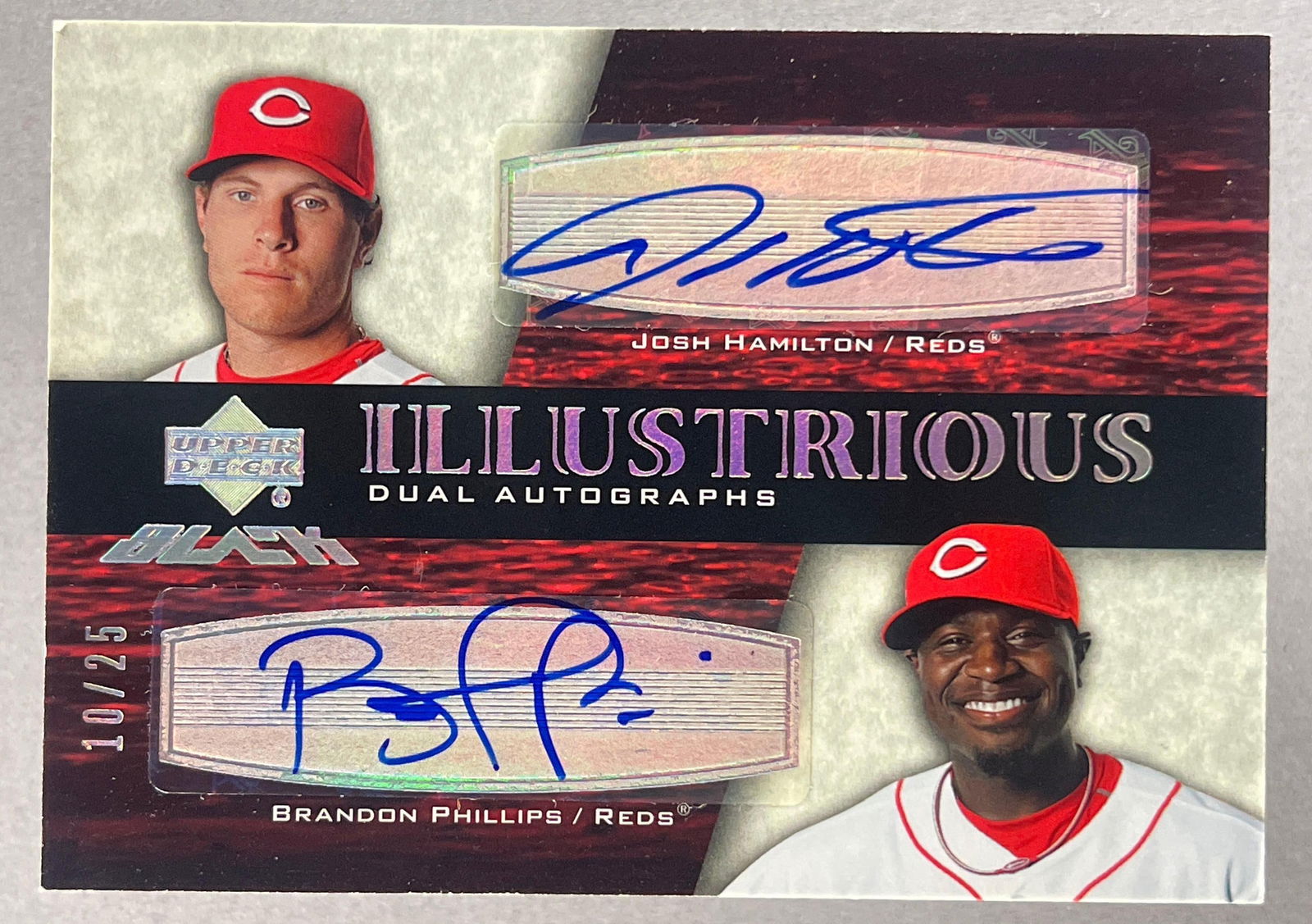 2007 UD Black Illustrious Dual Rookie Autos Josh Hamilton/ Brandon Phillips 10/25: 2007 UD Black Illustrious Dual Rookie Autos Josh Hamilton/ Brandon Phillips 10/25