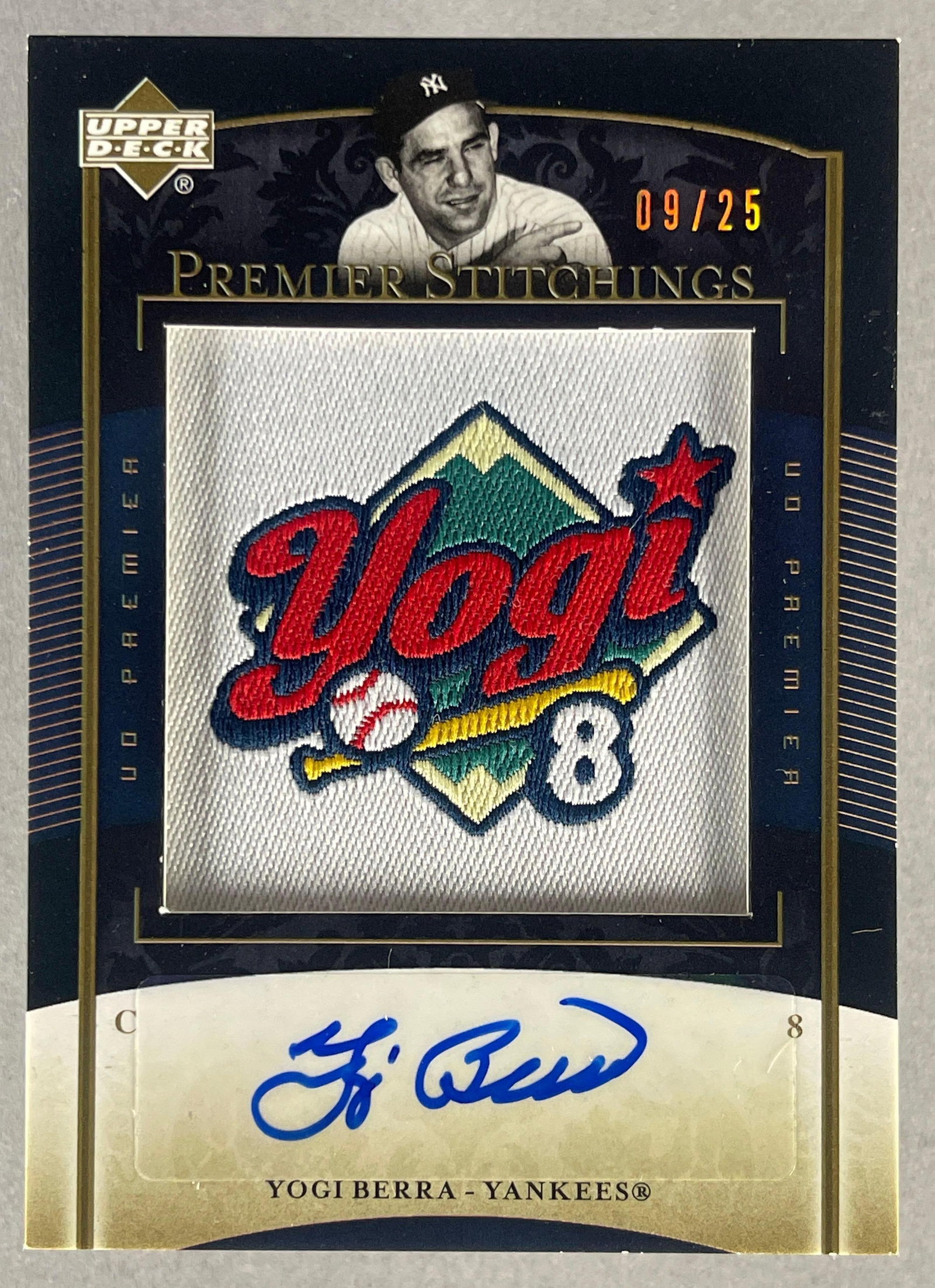 2007 UD Premier Stitching Auto Yogi Berra 9/25: 2007 UD Premier Stitching Auto Yogi Berra 9/25