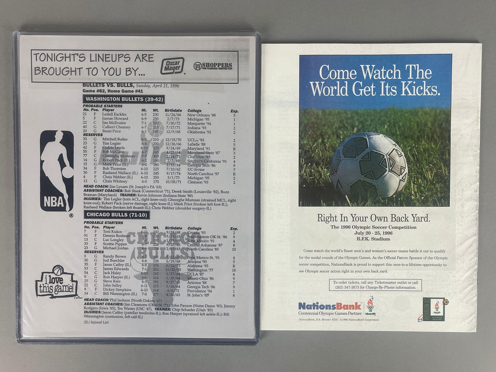 2 - 1996 Chicago Bulls 72nd Win Programs Mint - 2