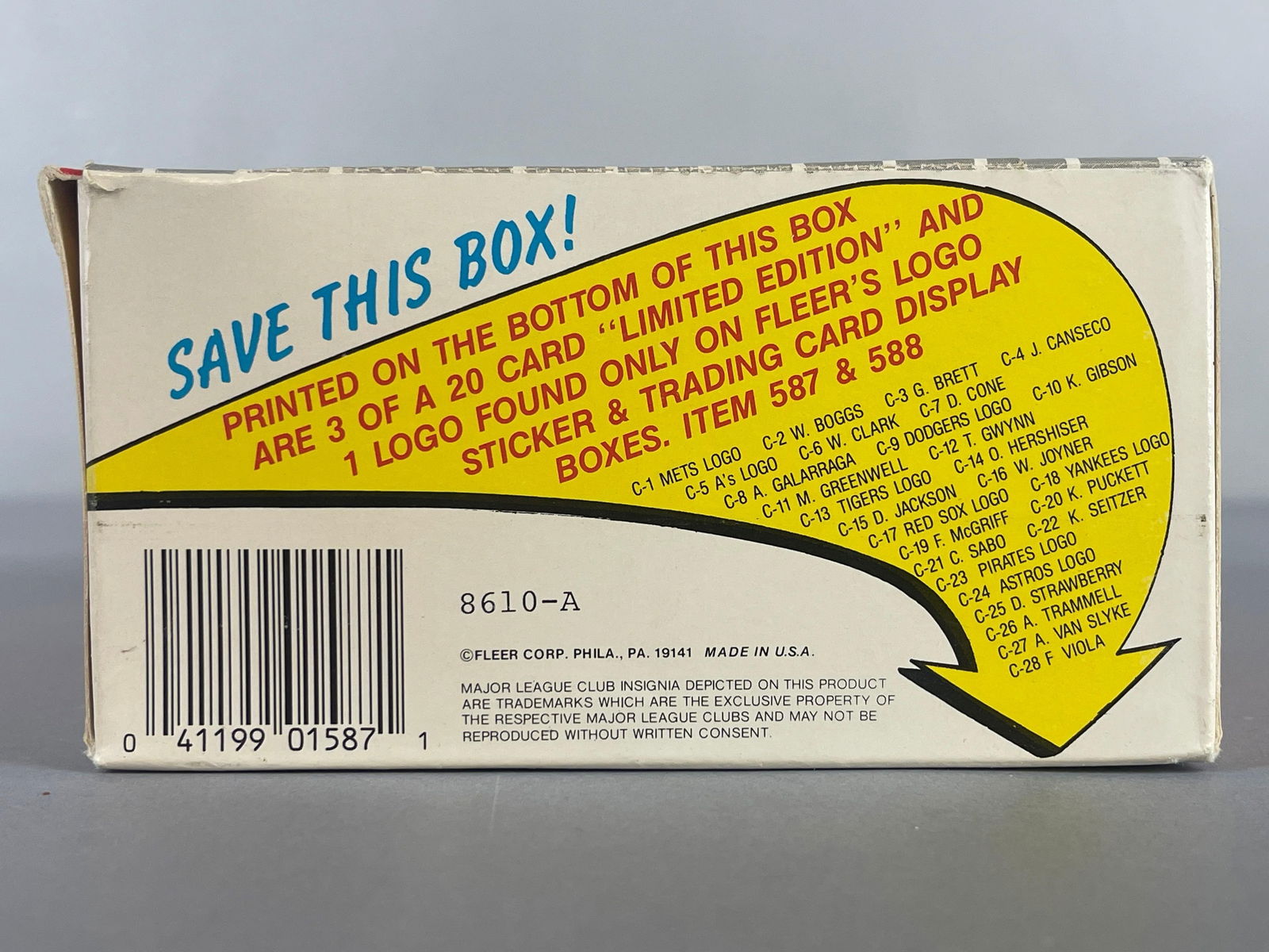 1989 Fleer Baseball Wax Box - 3