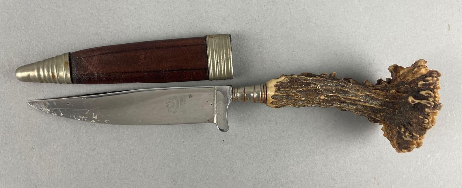 German Eichenlaub Stag Handle Knife with Sheath (1 of 4)