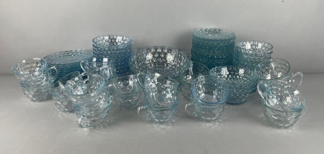 Group of Anchor Hocking Sapphire Blue Bubble Glass Dishes (1 of 3)