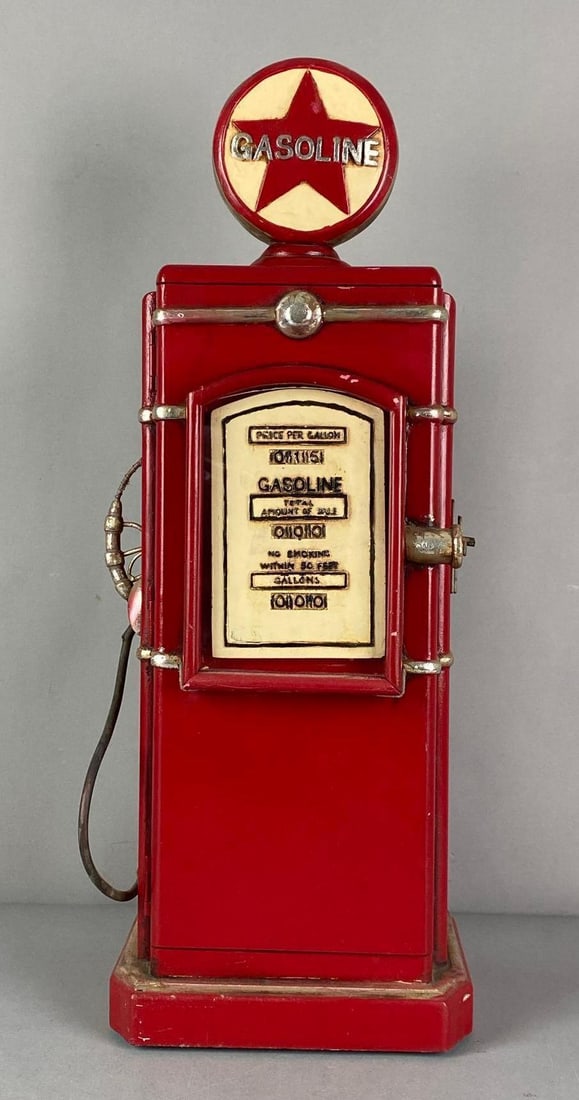 Adelita Bernardo Texaco Style Gas Pump CD Rack: split in gas pump hose, measures 25” H x 9” W x 8” D