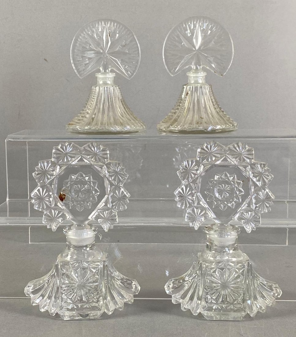 Group of 4 Pressed Glass Perfume Bottles (1 of 3)