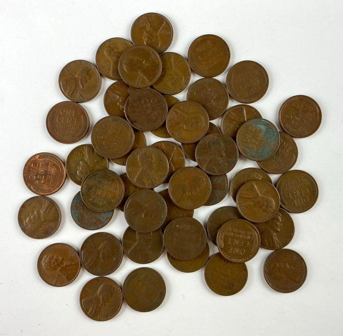 Group of 40 + US Lincoln Wheat Pennies (1 of 1)