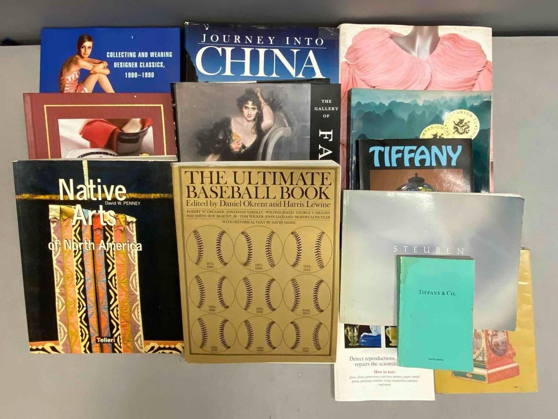 Group of Assorted Literature: Includes Valentino, Tiffany, and more. Largest book measure L 12 x W 9 1/2 inches.