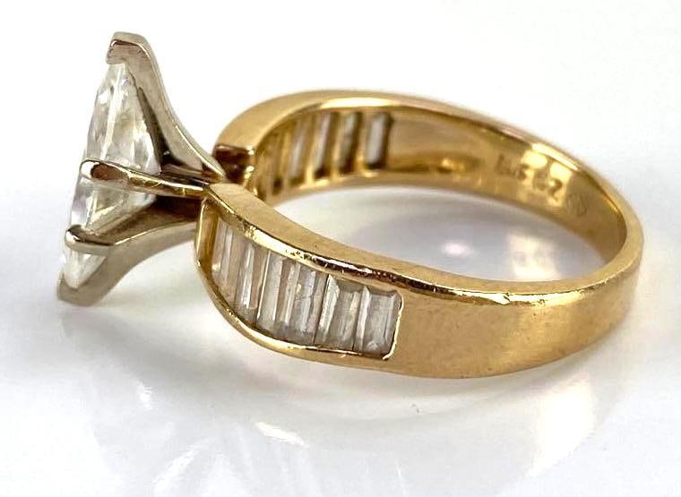 14K Gold Rhinestone Ring - 2