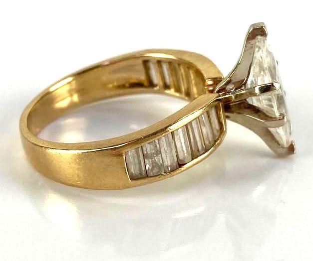 14K Gold Rhinestone Ring - 3