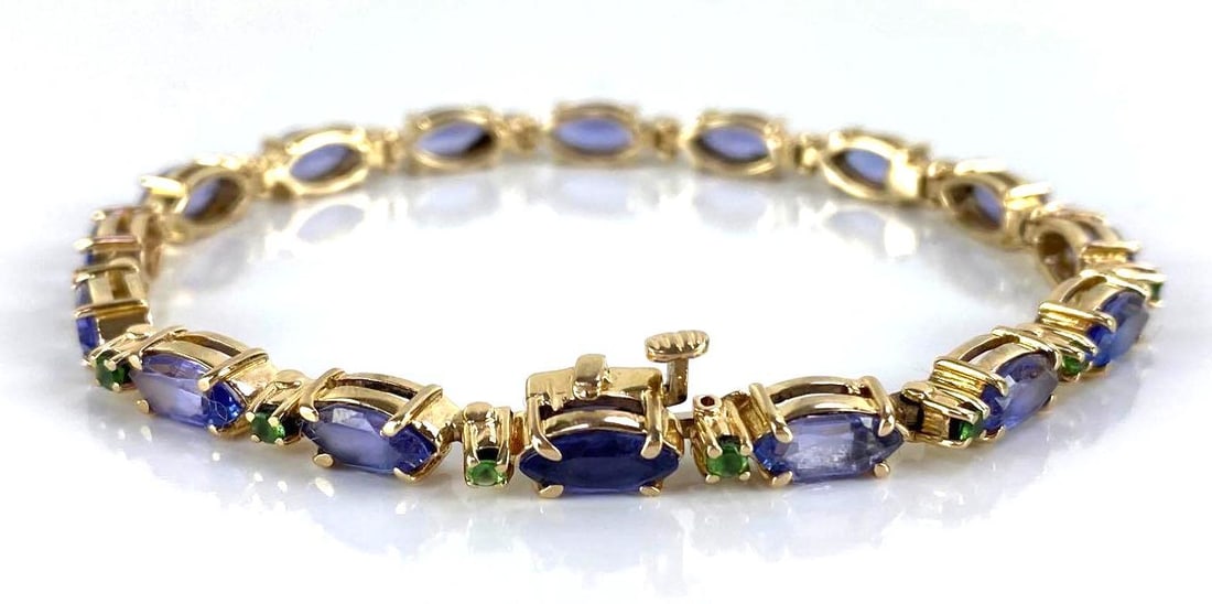 14K Gold Gemstone Bracelet - 3