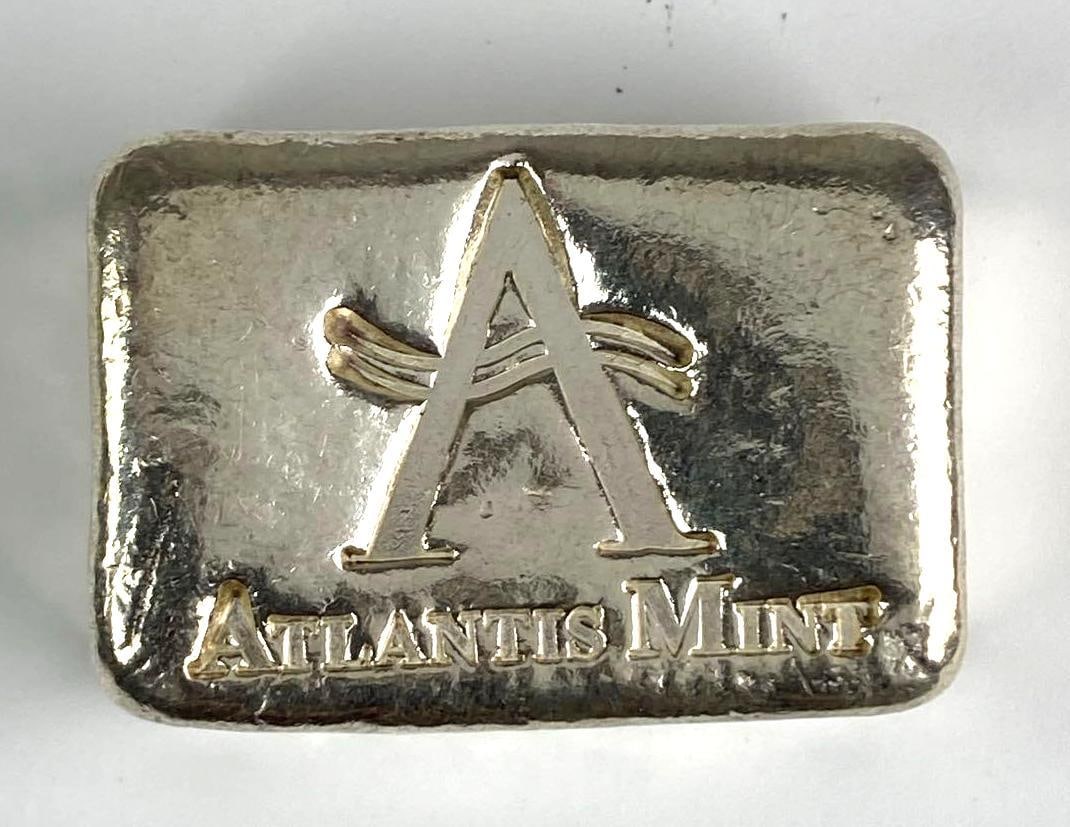 Atlantis Mint 5 oz .999 Fine Silver Ingot/ Bar: Atlantis Mint 5 oz .999 Fine Silver Ingot/ Bar