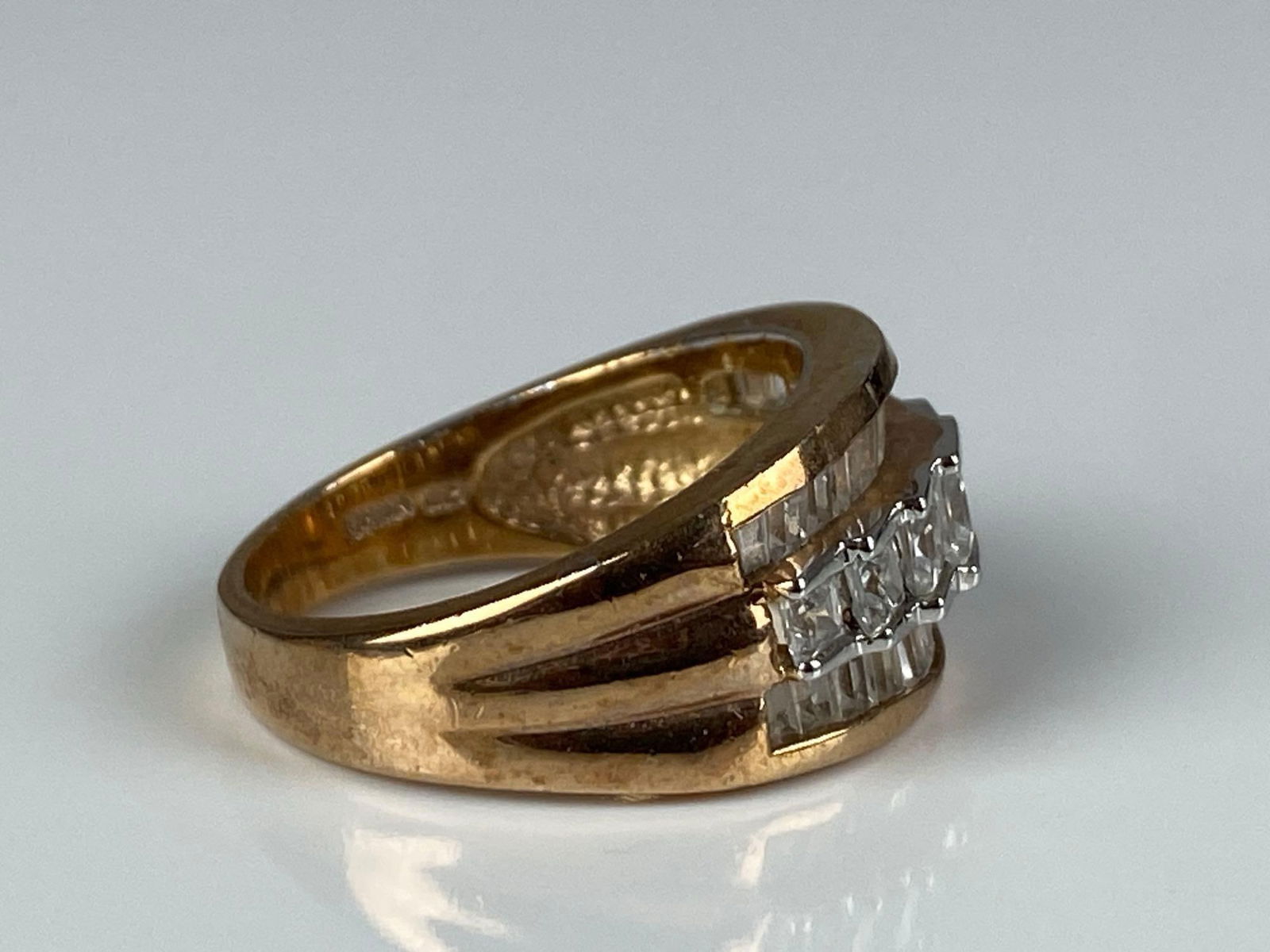 Gold Plated Sterling Silver CZ Ring - 4