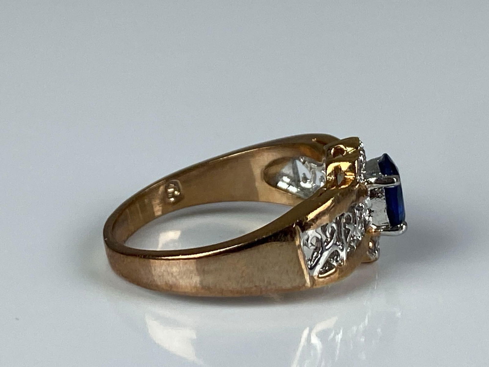 Gold Plated Sterling Silver CZ Ring - 4