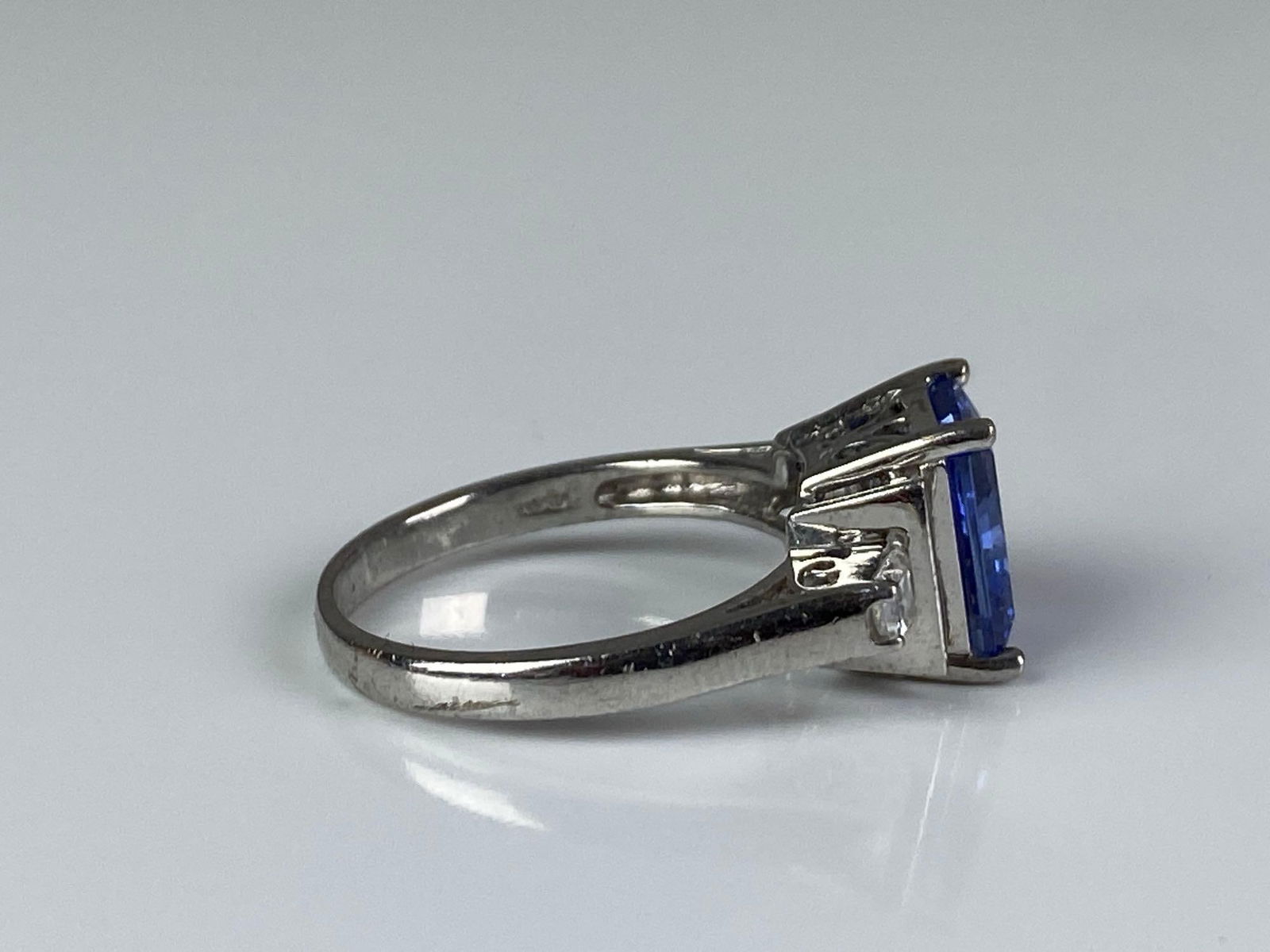 Signed Sterling Silver CZ Ring - 4