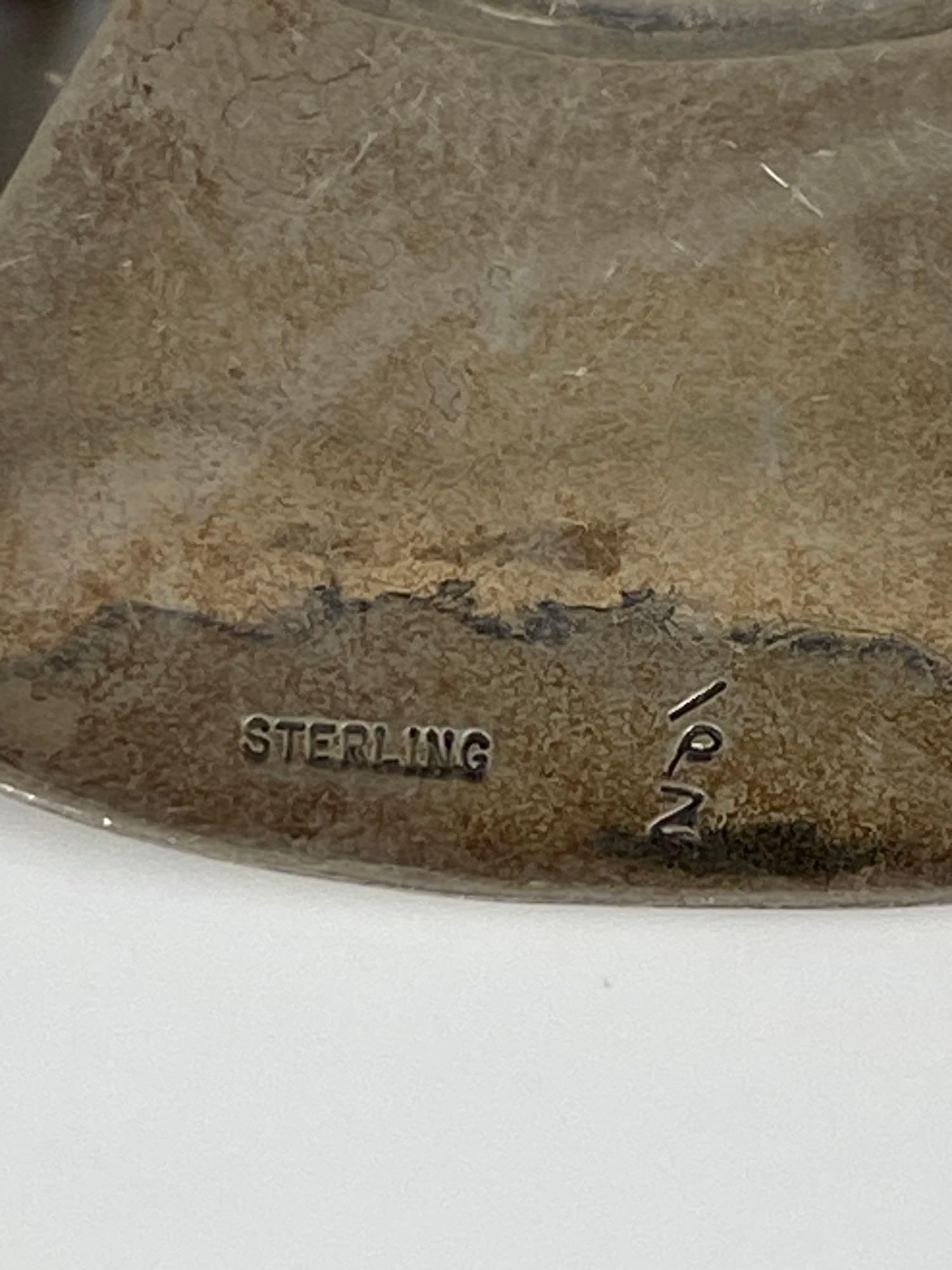 Signed Sterling Silver Bib Necklace - 2