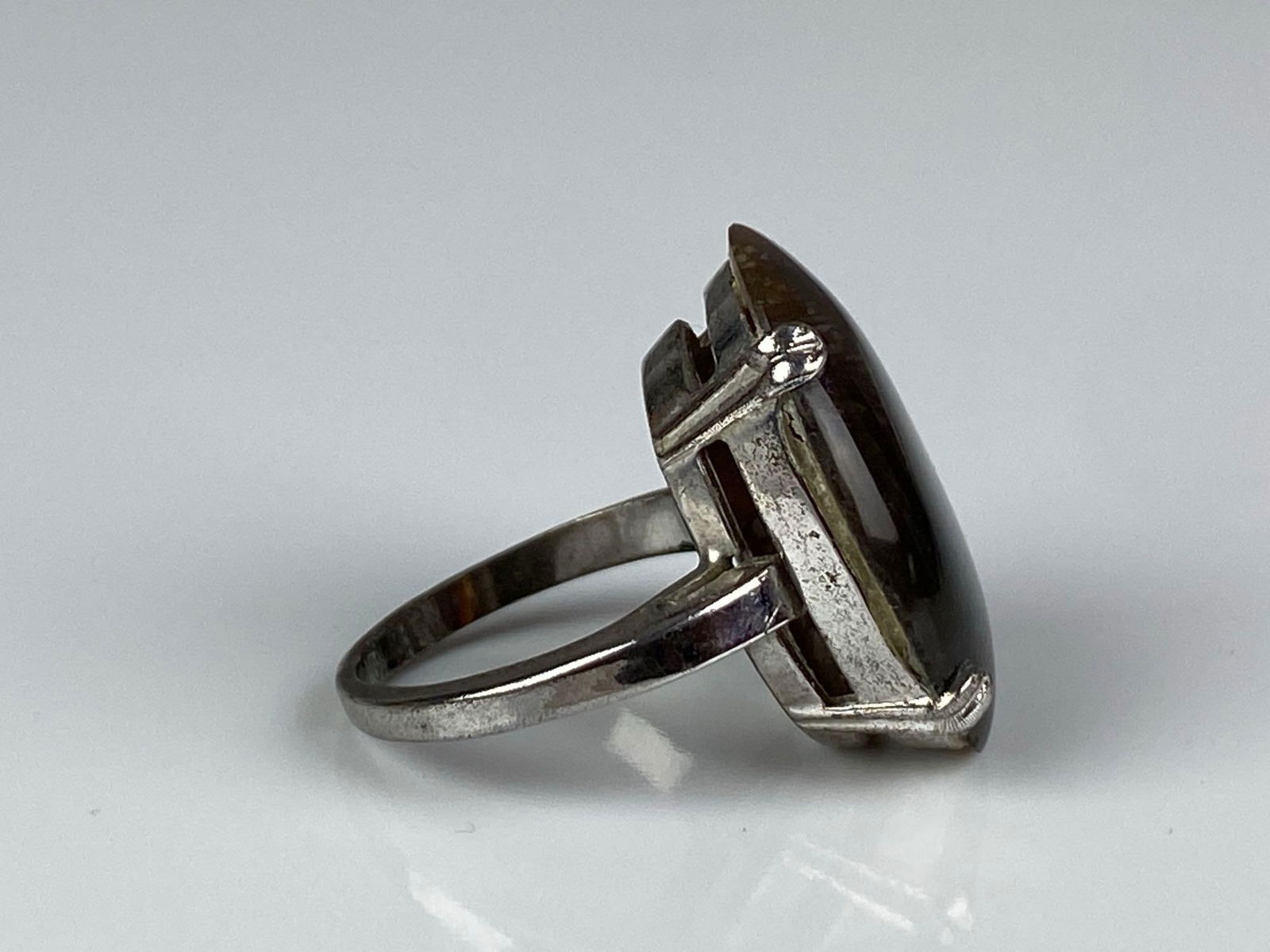 Sterling Silver Brown Agate Ring - 4