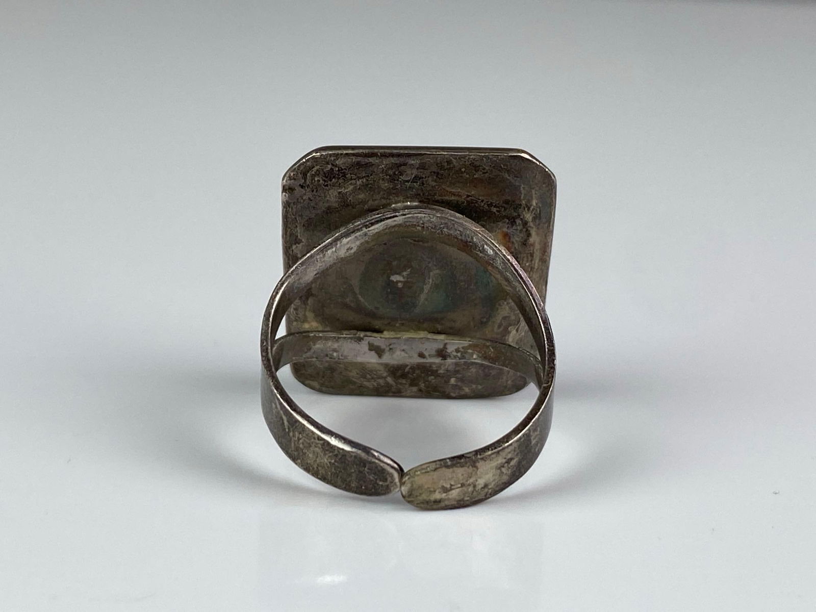 Signed Mexican Sterling Silver Onyx Ring - 3