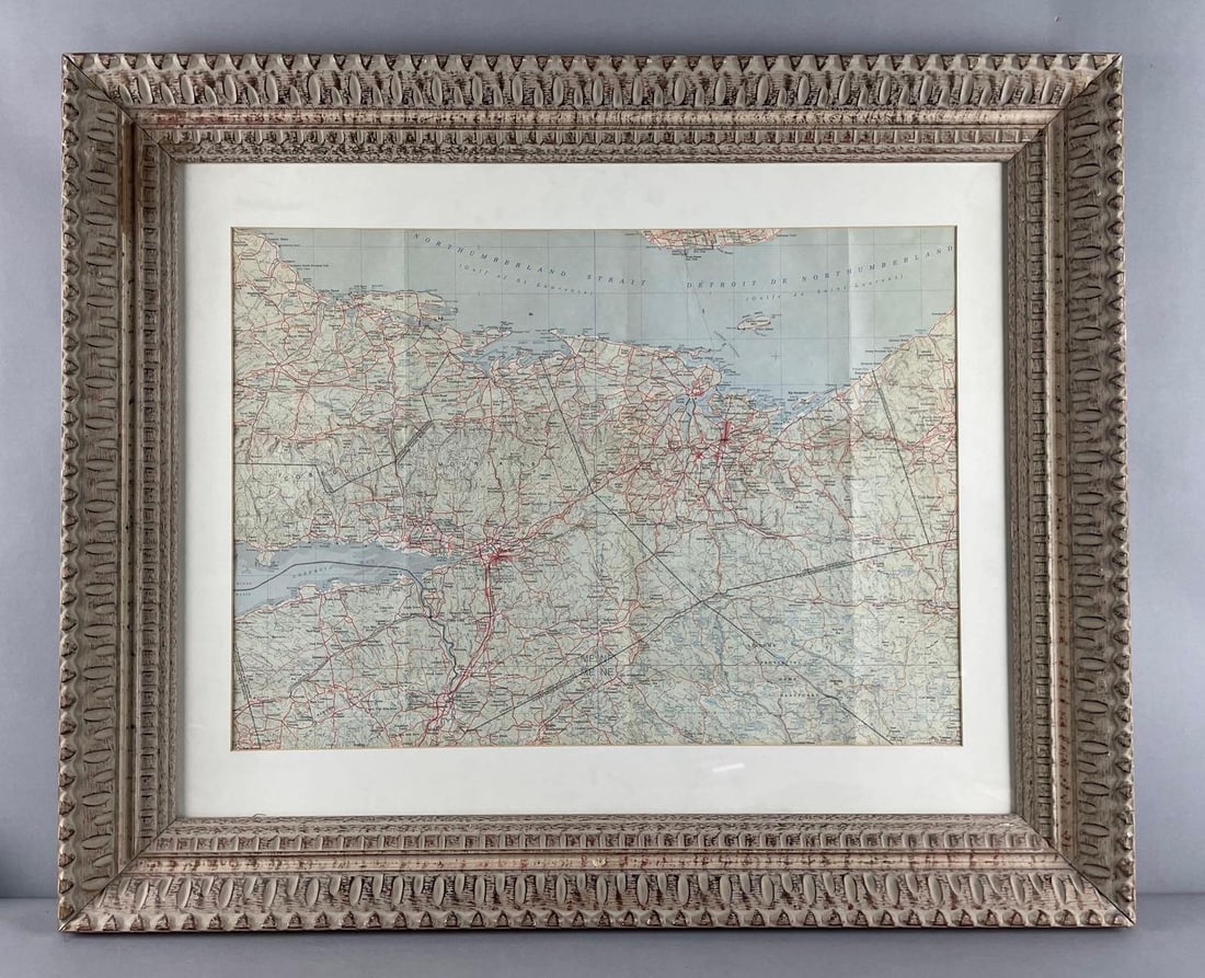 1985 Truro Nova Scotia Prince Edward Island Map: Canada map , trimmed edges, frame measures 28" x 34"