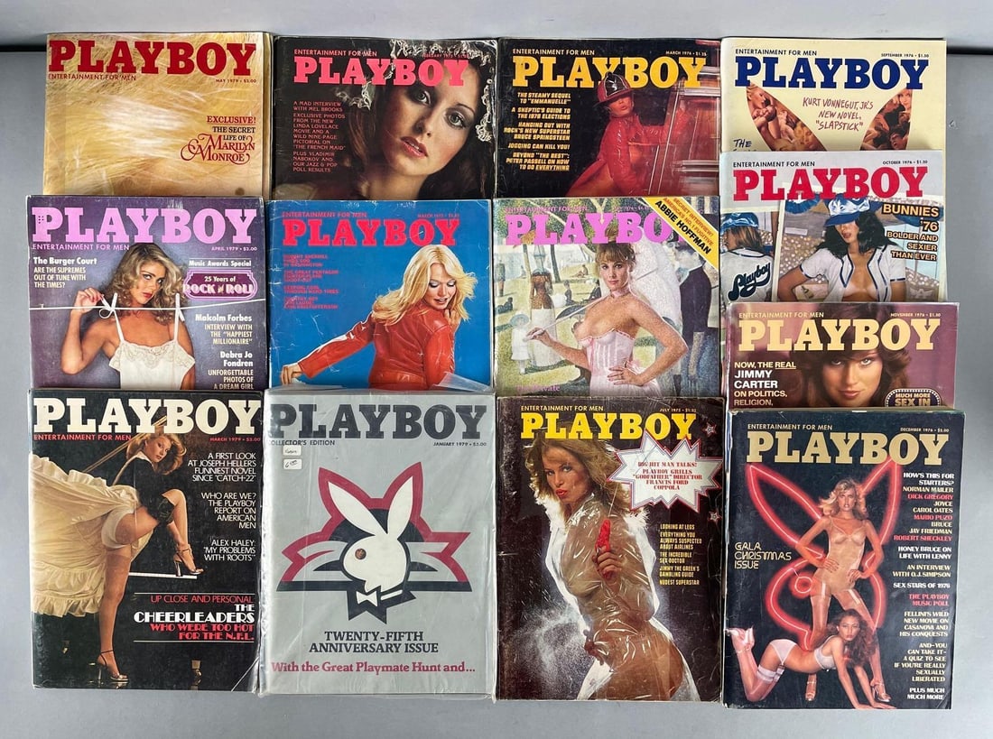 Group of 1970s Playboy Magazines: Includes 25th Anniversary issue