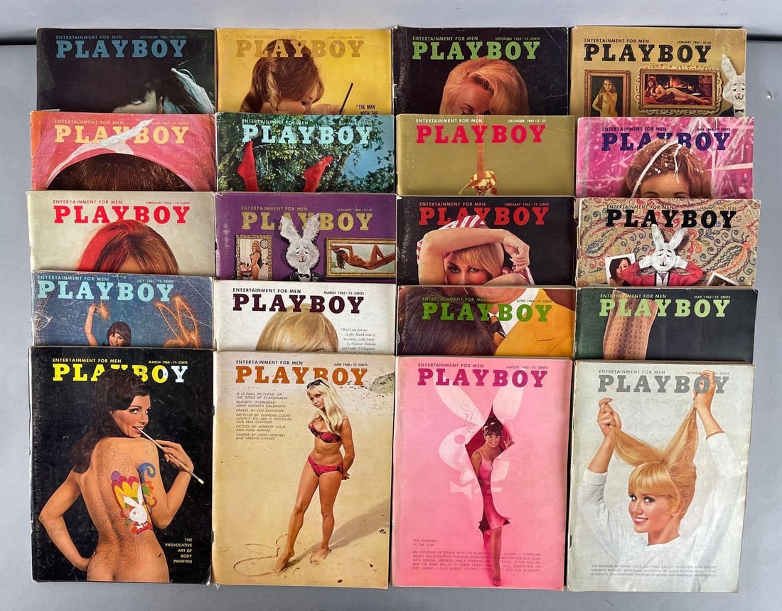 Group of 1960s Playboy Magazines: Many 1965