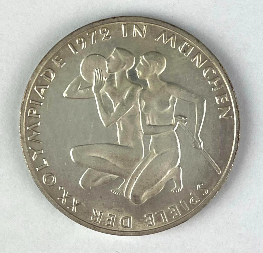 1972 German 10 Deutsche Mark Munich Olympiade Silver Coin: 1972 German 10 Deutsche Mark Munich Olympiade Silver Coin