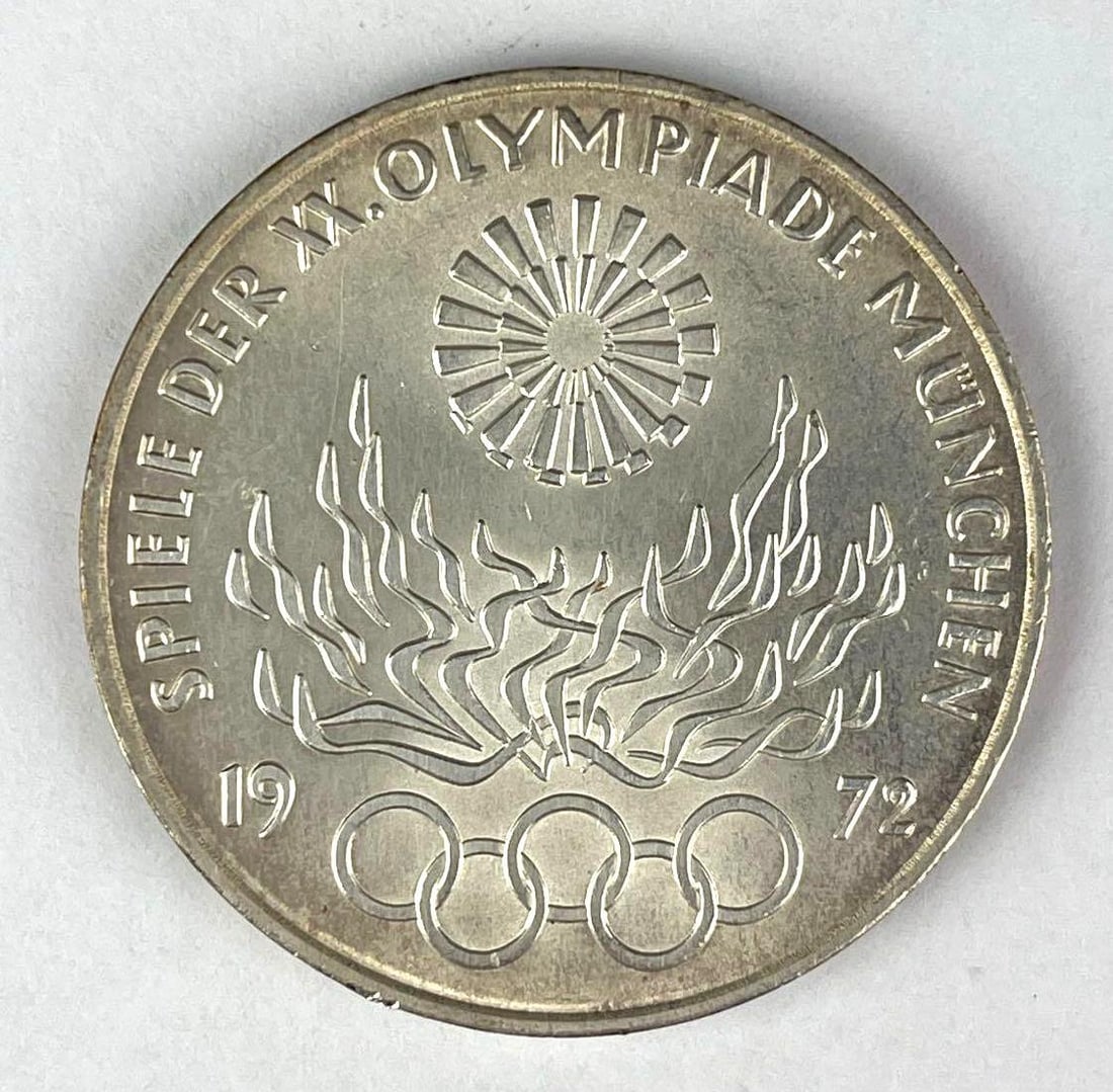 1972 German 10 Deutsche Mark Munich Olympiade Silver Coin: 1972 German 10 Deutsche Mark Munich Olympiade Silver Coin