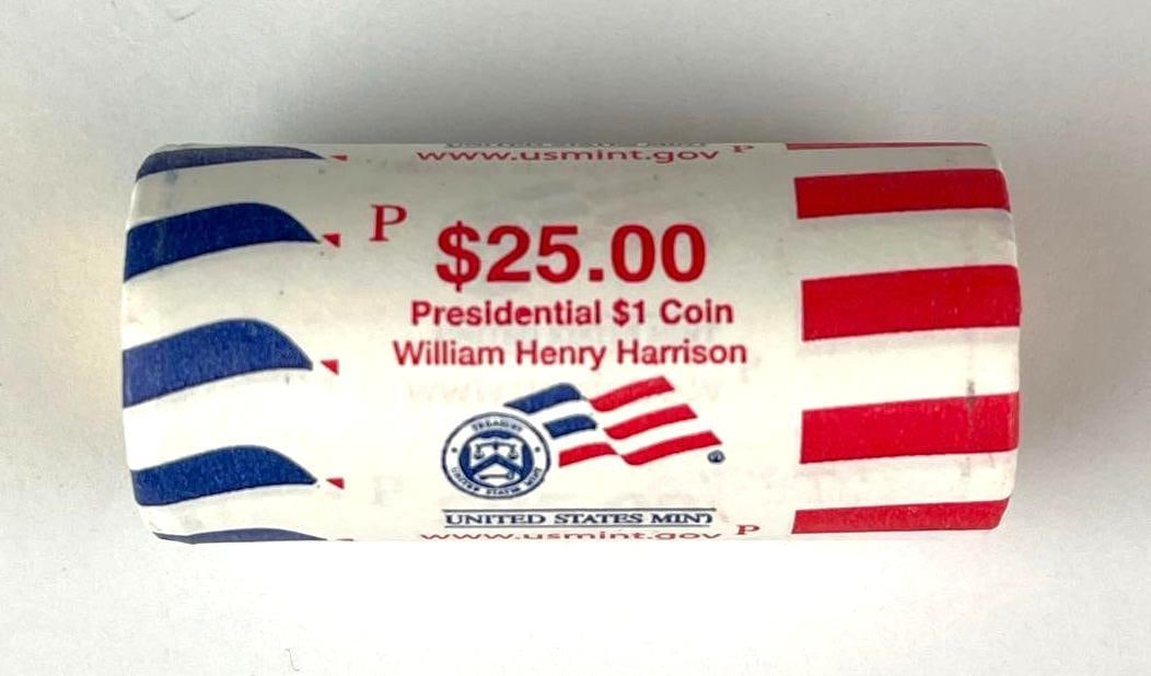 $25 Roll of William Henry Harrison Presidential Dollars: $25 Roll of William Henry Harrison Presidential Dollars