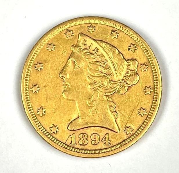 1894 US $5 Liberty Head Gold Coin (1 of 2)