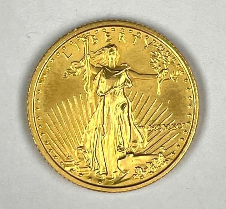 1999 US $5 1/10th oz American Gold Eagle Coin (1 of 2)