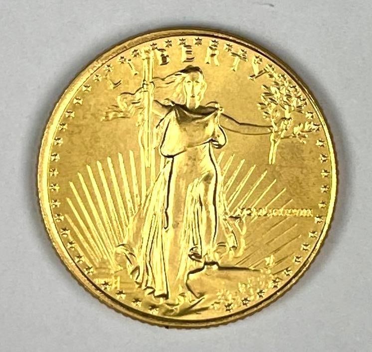 1987 US $5 1/10th oz American Gold Eagle Coin (1 of 2)