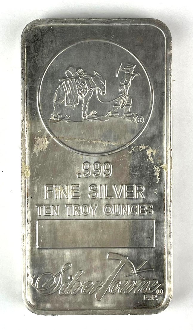 SilverTowne Prospector 10 oz .999 Fine Silver Ingot/ Bar (1 of 2)