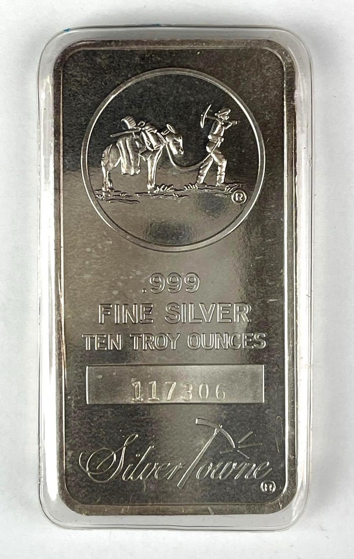 SilverTowne Prospector 10 oz .999 Fine Silver Ingot/ Bar (1 of 2)