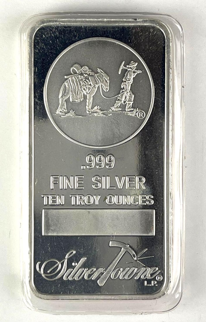 SilverTowne Prospector 10 oz .999 Fine Silver Ingot/ Bar (1 of 2)