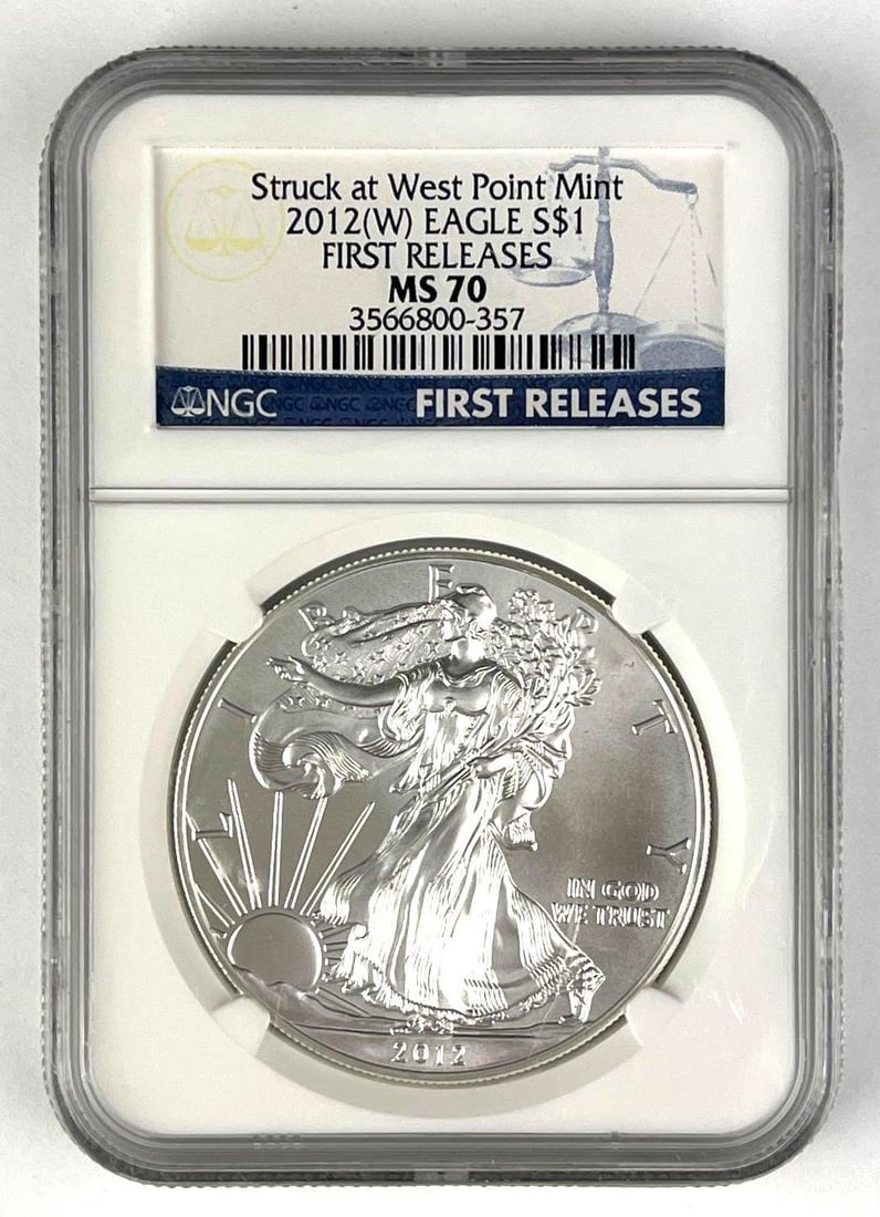 2012 W US $1 American Silver Eagle 1 oz .999 Fine Silver NGC MS70 (1 of 2)