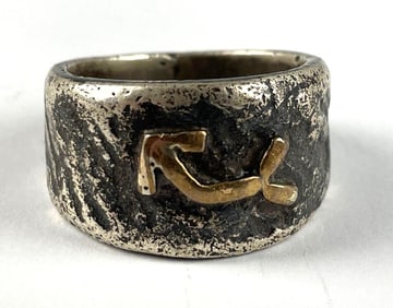 Sterling Silver Broken Arrow Men's Ring