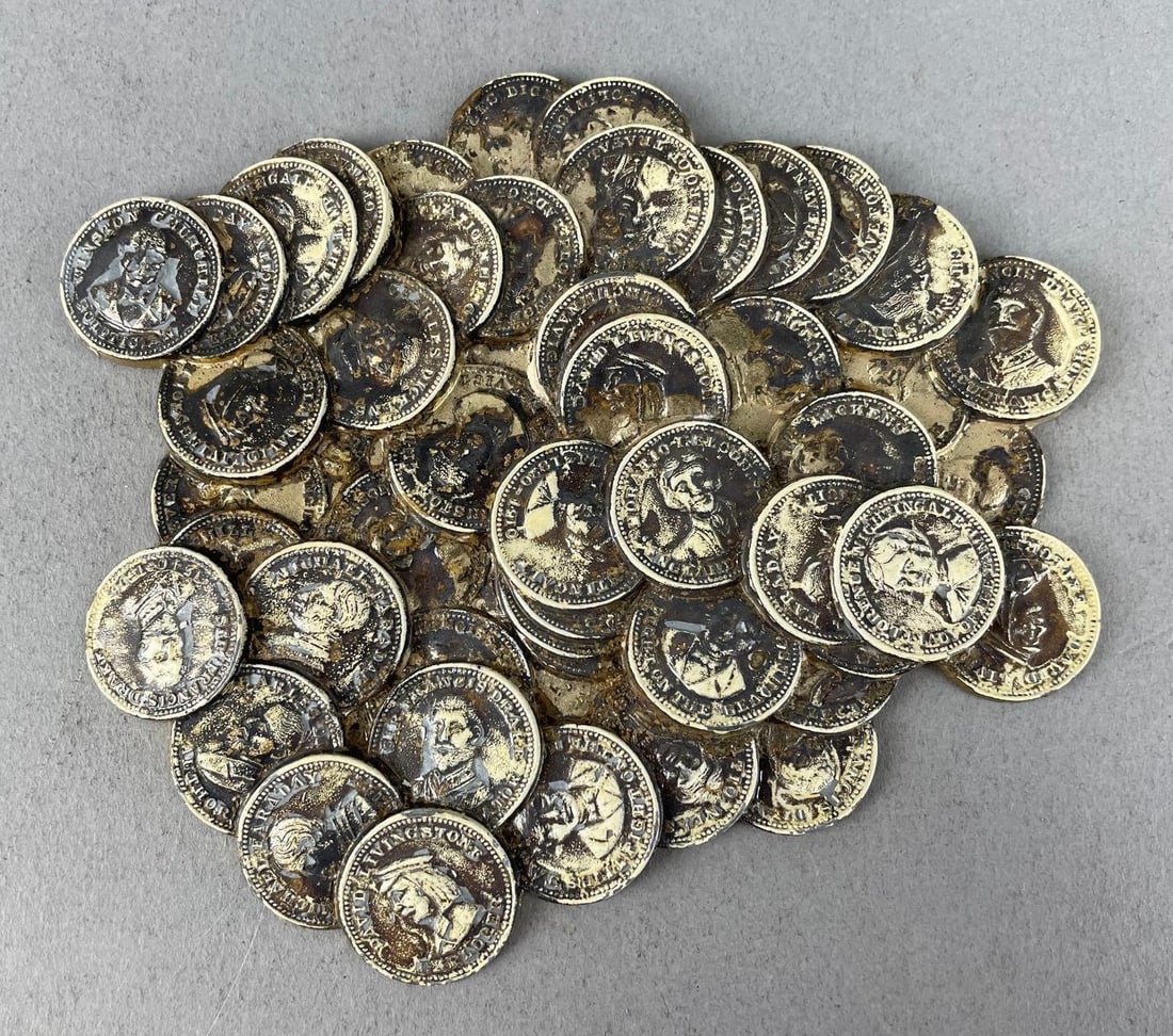 Vintage English Coins Paperweight: Make in England, measures 5" x 5 1/2"