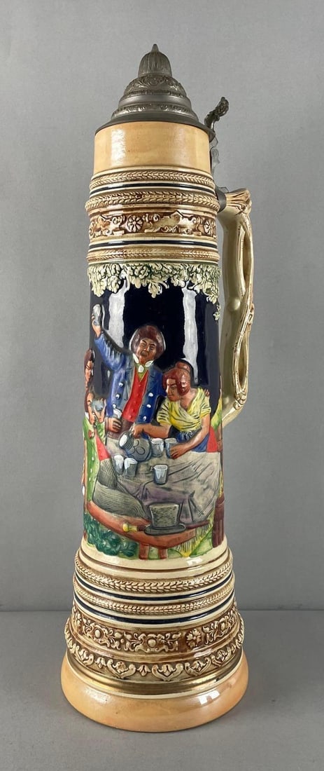 German Oversized Beer Stein with Pub Scene (1 of 5)