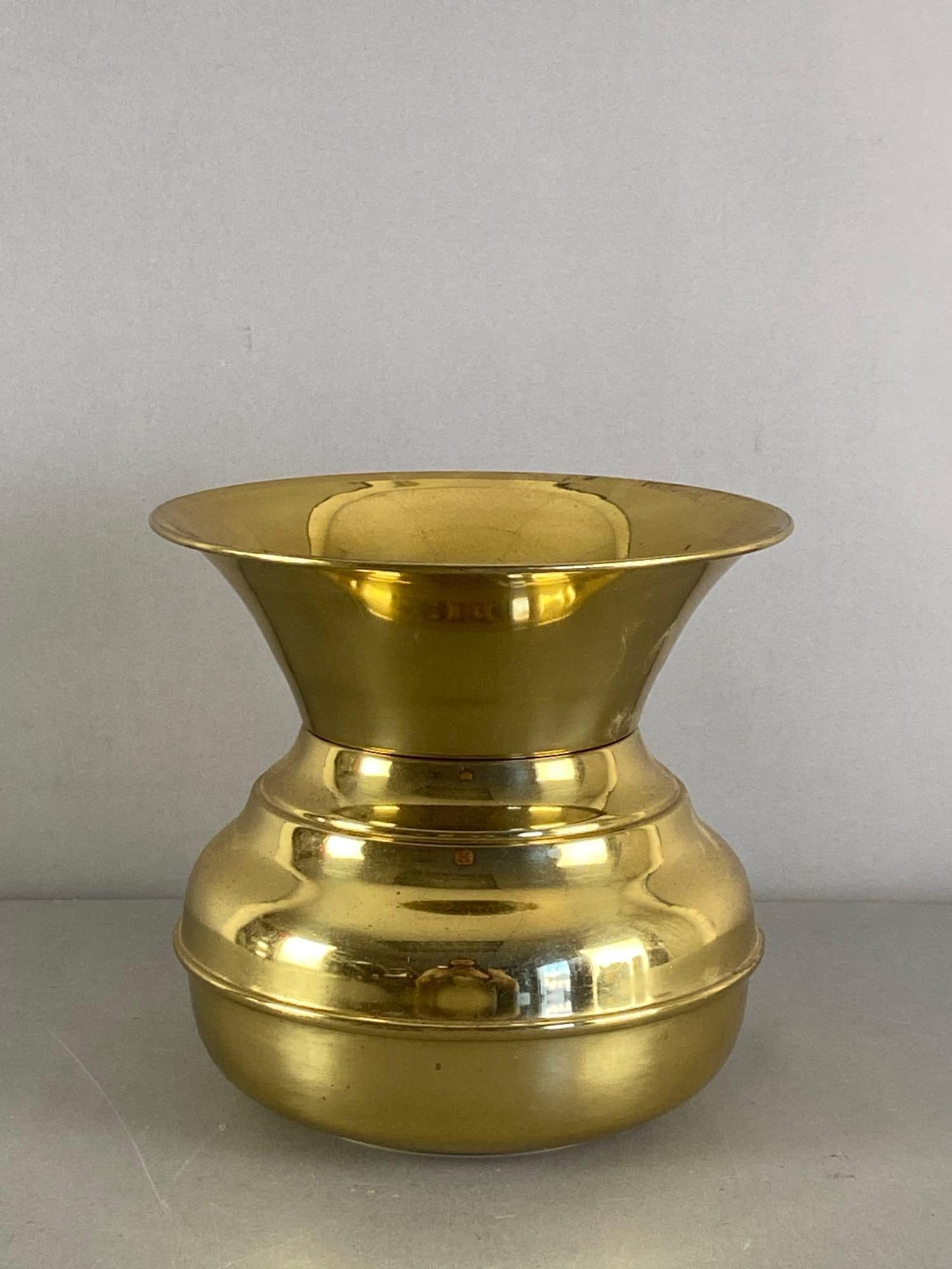 Brass Finished Iron Spittoon - 2