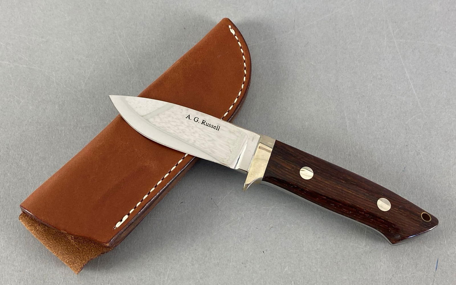 AG Russell Fixed Blade Knife with Leather Sheath (1 of 3)