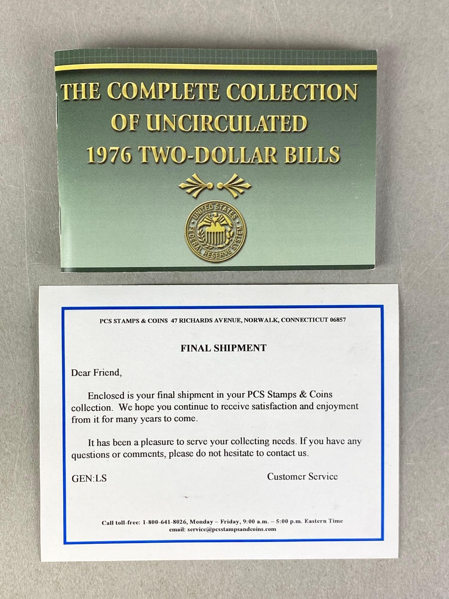 PCS Complete Collection of 13 Uncirculated 1976 $2 Bills - 2