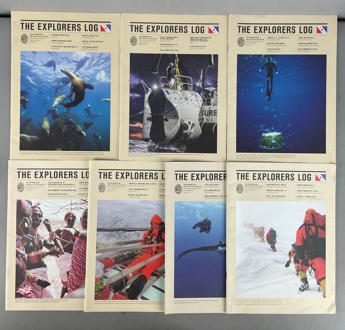 Group of The Explorer's Journal Magazines: Includes the explorer's log, measures 13" x 9 1/2"
