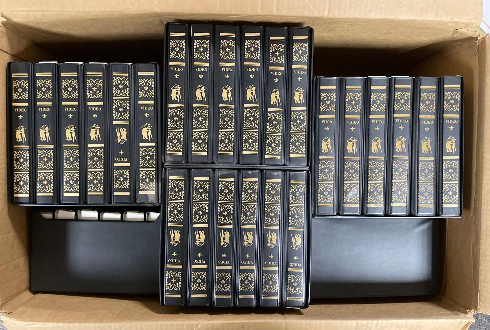 Group of 10 VHS Cassette Holders for Bookshelf: Never used