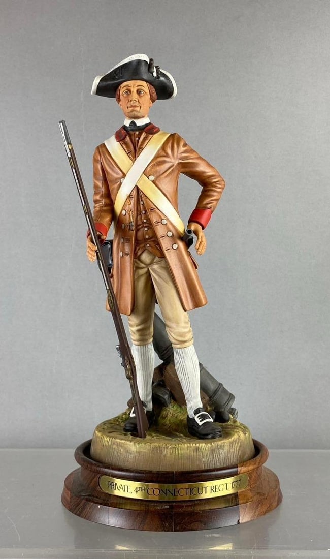 Vintage 1978 Royal Doulton Soldiers of the Revolution Porcelain Figure: Private, 4th. Connecticut Regiment, 1777. Edition number 277 out of 350. Figures measure 12” tall on base.