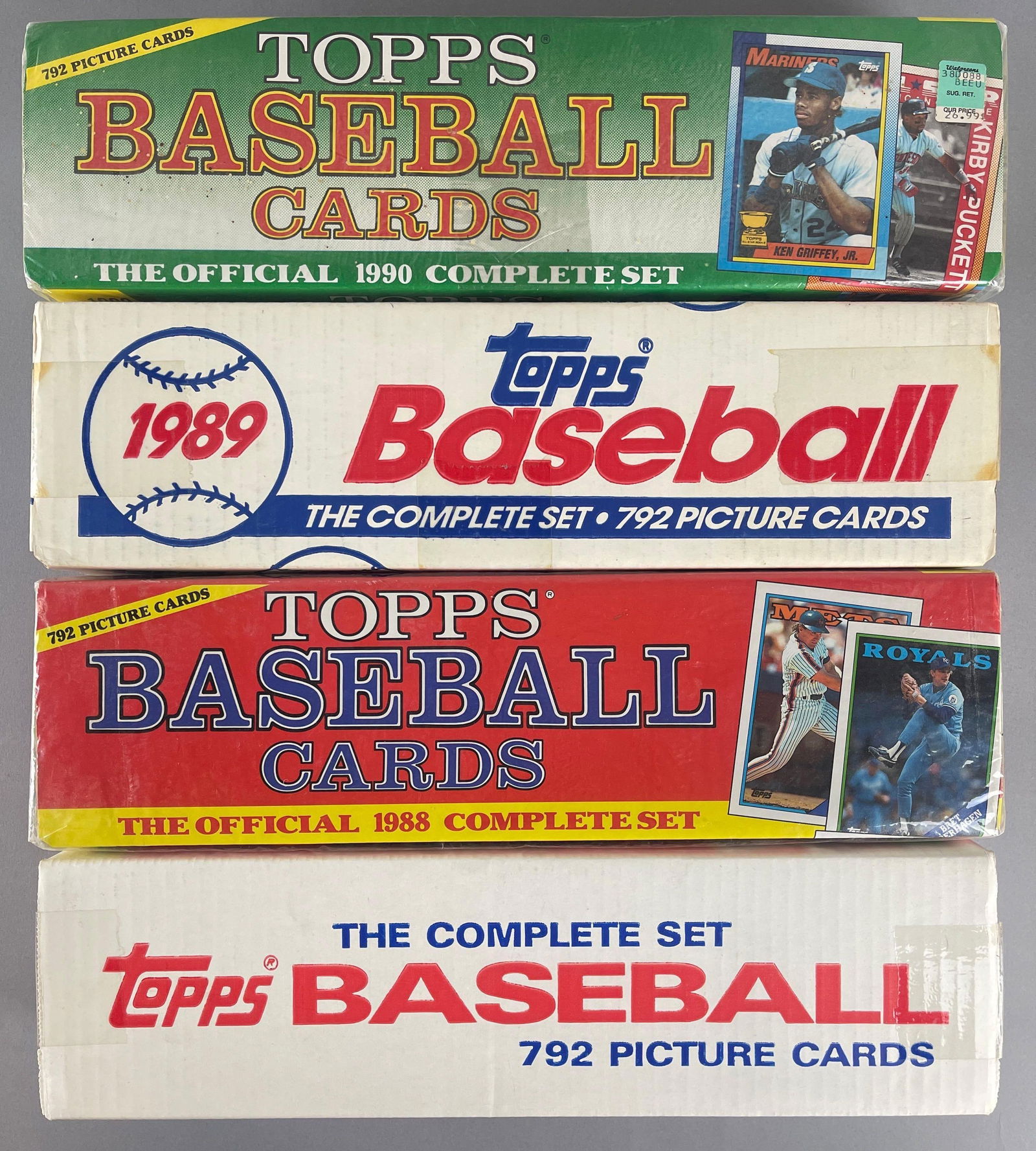 4 - 1987 - 90 Topps Baseball Complete Factory Sealed Sets: 4 - 1987 - 90 Topps Baseball Complete Factory Sealed Sets
