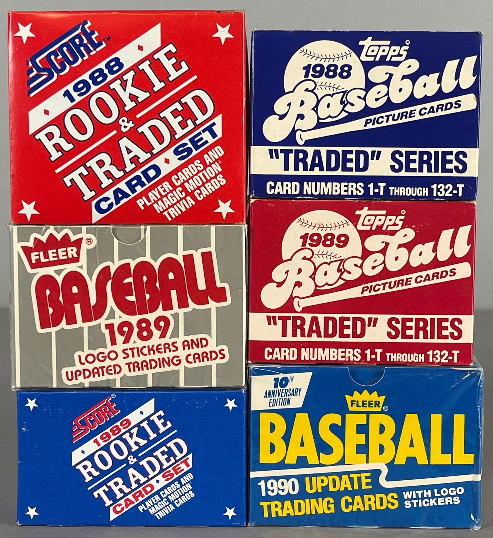 6 - 1988 - 1990 Topps Traded, Fleer Update, and Score Traded Baseball Sets (1 of 5)