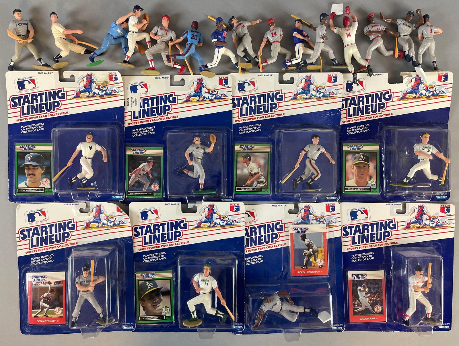 8 - 1988 - 89 Stating Line Up Baseball Unopened + 14 Loose Figures: Rare 1st and 2nd Years, Includes Mantle, DiMaggio, Rose, Sandberg, and More